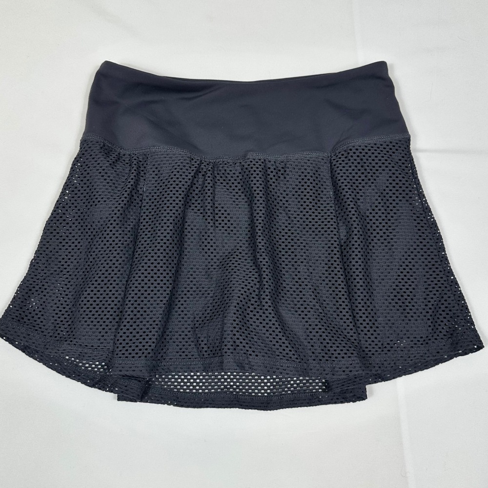 Mono B Womens Black Mesh Activewear Skort Tennis Pickleball Skirt APH-BS0848 S